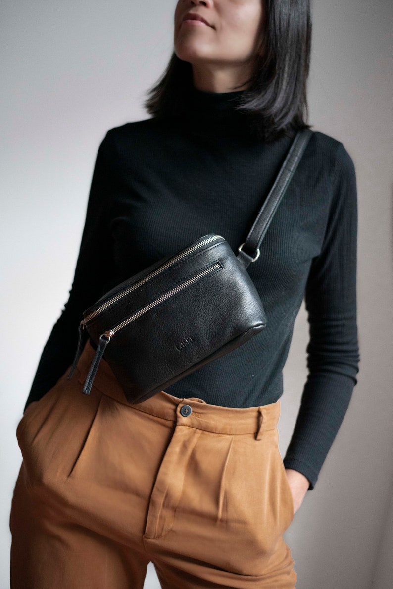 Leather Fanny Pack- Crossbody Bag - Belt Bag - Waist Bag - Christmas Gift