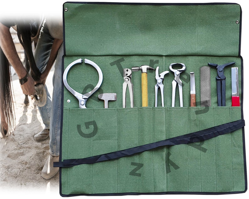 Horse Farrier Tool Kit - Horse Grooming - Hoof Shoe Nail Puller Nipper Clincher Case - Horse Hoof Trimming kit