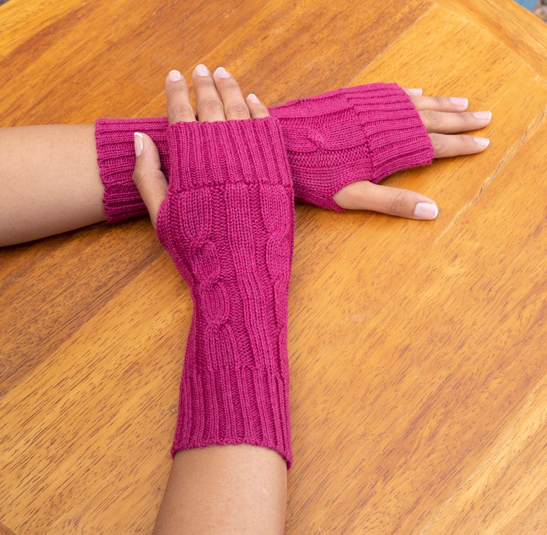 Baby Alpaca Fingerless Gloves, Womens Long Gloves, Premium Quality Comfortable & Soft