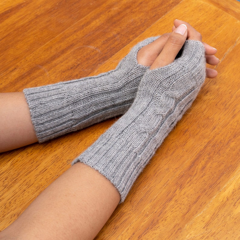 Baby Alpaca Fingerless Gloves, Womens Long Gloves, Premium Quality Comfortable & Soft