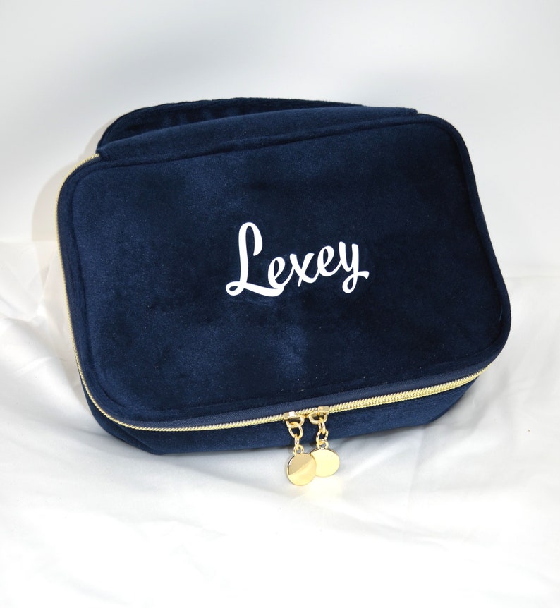 Personalized Makeup Bag,Velvet Makeup Bag,Cosmetic Brush Bag, Custom, Monogram, Velvet Brush Bag, Christmas Gift, Holiday Gift, Bridesmaid