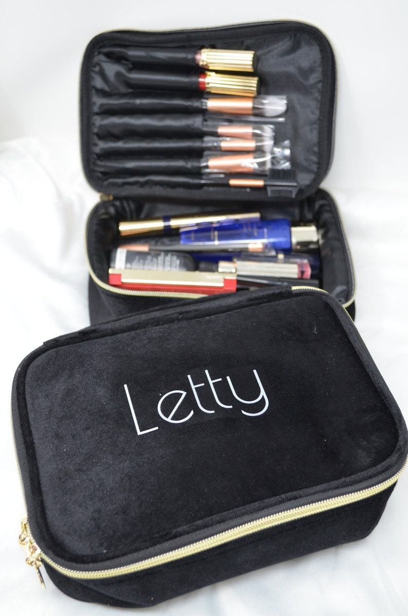 Personalized Makeup Bag,Velvet Makeup Bag,Cosmetic Brush Bag, Custom, Monogram, Velvet Brush Bag, Christmas Gift, Holiday Gift, Bridesmaid