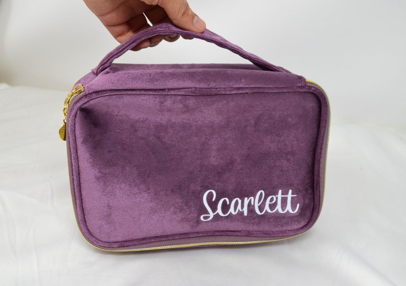 Personalized Makeup Bag,Velvet Makeup Bag,Cosmetic Brush Bag, Custom, Monogram, Velvet Brush Bag, Christmas Gift, Holiday Gift, Bridesmaid