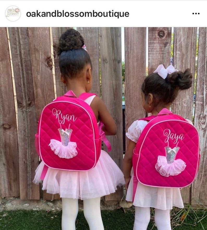 Monogrammed little ballerina dance backpack