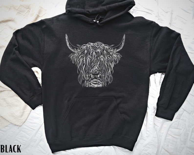 Highland Cow Hoodie, Country Hoodie, Western Sweatshirt, Highland Cow Shirt, Highland Cow Sweatshirt, Western Clothes, Farm Hoodie, Cows