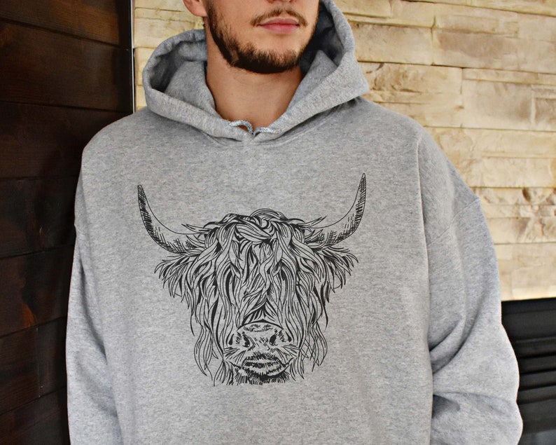 Highland Cow Hoodie, Country Hoodie, Western Sweatshirt, Highland Cow Shirt, Highland Cow Sweatshirt, Western Clothes, Farm Hoodie, Cows