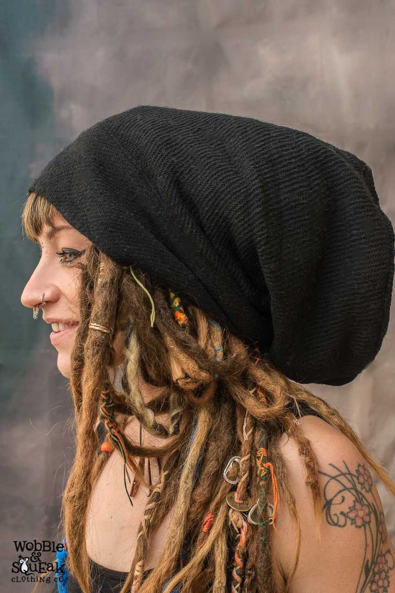 Extra Large Baggy Kashmir Wool WOOLEN Beanie Hat Three Sizes Hippy Warm Handmade Fairtrade Ethically Sourced Psytrance festival Clothing