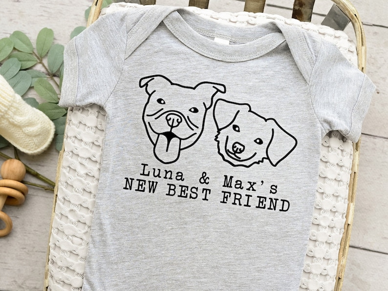 New Best Friend Onesie®, Protected By Dog Onesie®, Personalized Dog Name Onesie®, Dog Name Onesie®, Baby Shower Gift, Newborn Baby Gift