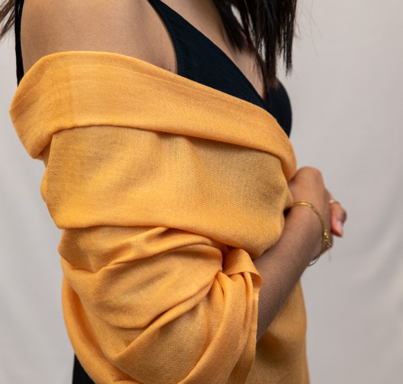 Turmeric Handwoven Cashmere Shawl / Wrap / Scarf