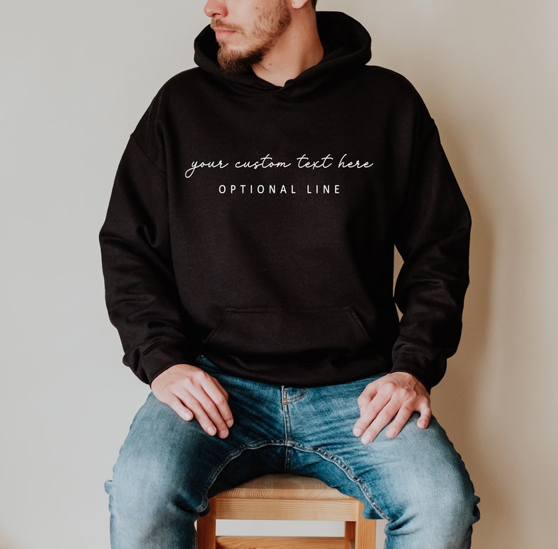 Custom Sweatshirt and Hoodie, Custom Text Sweatshirts, Personalized Sweatshirt, Customizable Crewneck, Personalized Gift, Matching Shirts