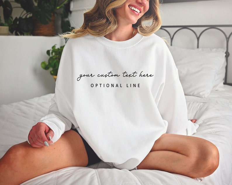 Custom Sweatshirt and Hoodie, Custom Text Sweatshirts, Personalized Sweatshirt, Customizable Crewneck, Personalized Gift, Matching Shirts