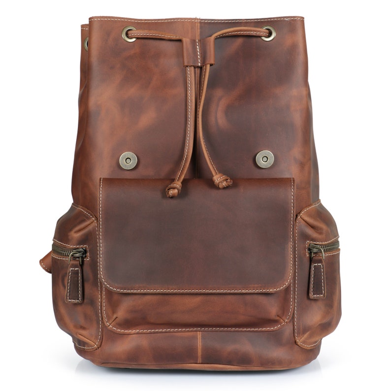 Handcrafted Top Grain Leather Backpack, Weather-Resistant Hiking, Women & Men Purse, Unisex, Vintage Laptop Valley Backpack