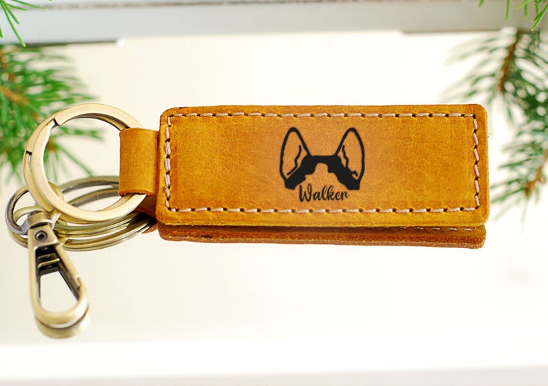 CUSTOM Dog Owner Gift Ideas, Dog Gift, Genuine Leather Keyring, Leather Keychain, Pet Portrait, Dog Owner, Dog Mom, Christmas Gift Pet Owner