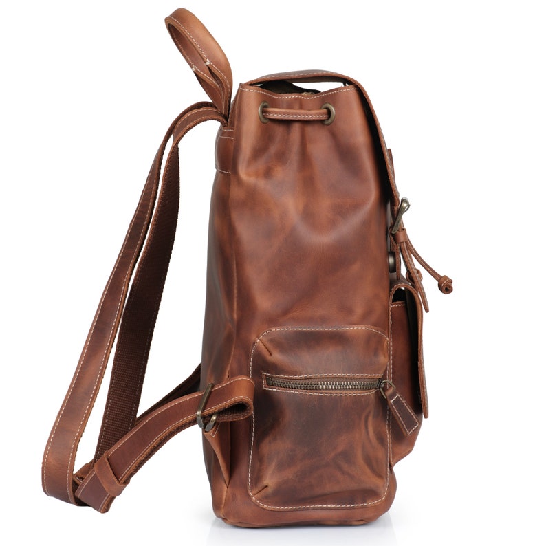 Handcrafted Top Grain Leather Backpack, Weather-Resistant Hiking, Women & Men Purse, Unisex, Vintage Laptop Valley Backpack