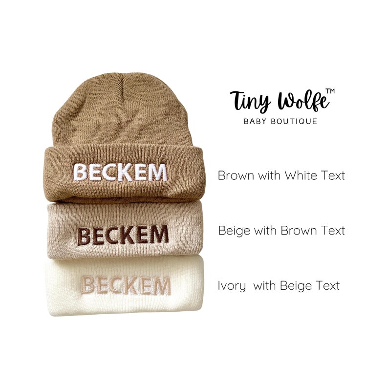 Embroidered Newborn Beanie Hat, Personalized Hat for Babies, Kids Name Hat, Hat with Monogram, Fall Winter Outerwear, Unisex