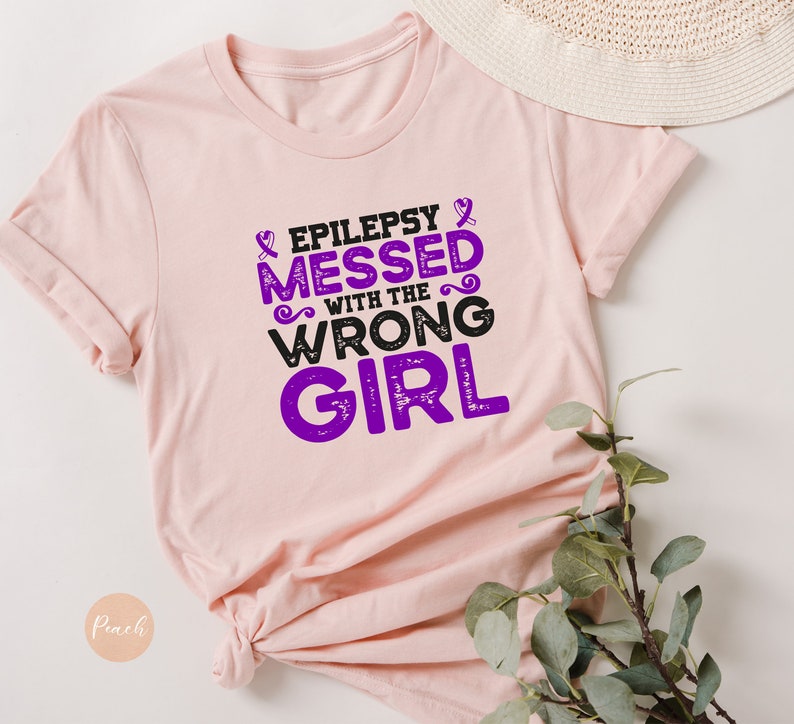 Epilepsy Shirt, Epilepsy Gift, Motivational Shirt, Purple Ribbon Tee, Epilepsy Girl Shirt,Epilepsy Messed with the Wrong Girl Shirt