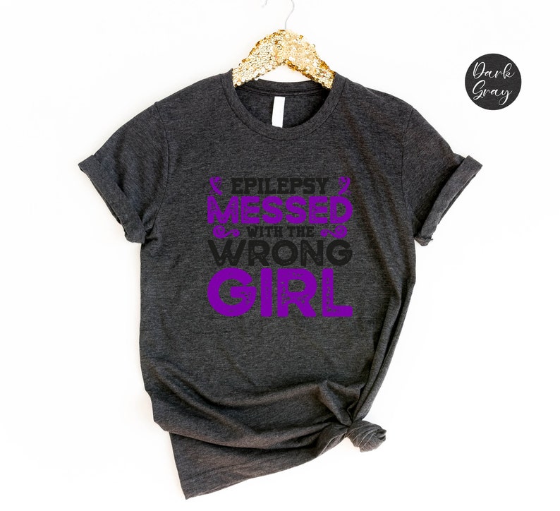 Epilepsy Shirt, Epilepsy Gift, Motivational Shirt, Purple Ribbon Tee, Epilepsy Girl Shirt,Epilepsy Messed with the Wrong Girl Shirt