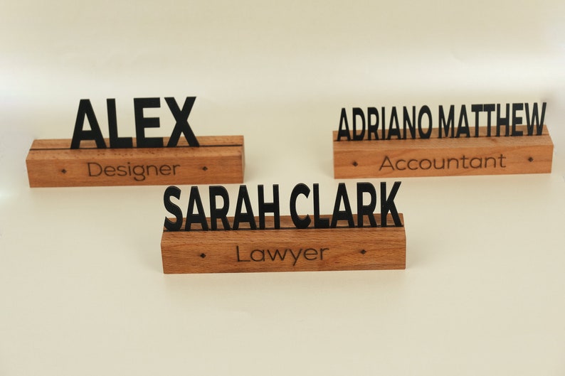 Personalized Wooden Name Plate, Office Desk Sign, CoWorker Gift, Desk Accessories, Custom Wooden Desk Name Plate, New Job Gift, Phd Gift