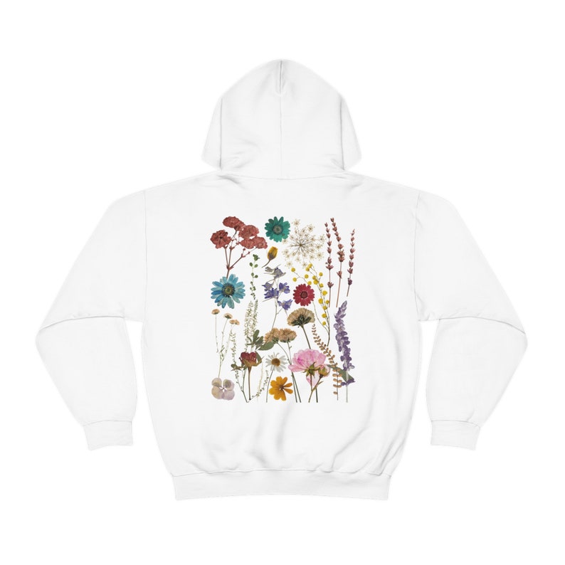 Vintage Pressed Pressed Flowers Hoodie, Girls Floral Hoodie, Oversized Sweatshirt, Cute Flower Shirt, Wildflower Hoodie, Trendy Hoodie