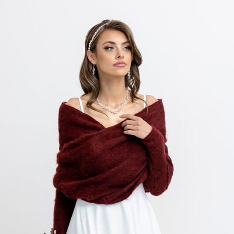 Wedding Wrap | Wedding Cape | Wedding Cover | Wedding Bolero for the Bride | Wedding Sweater | Wedding Cardigan | Wedding Jacket | Burgundy