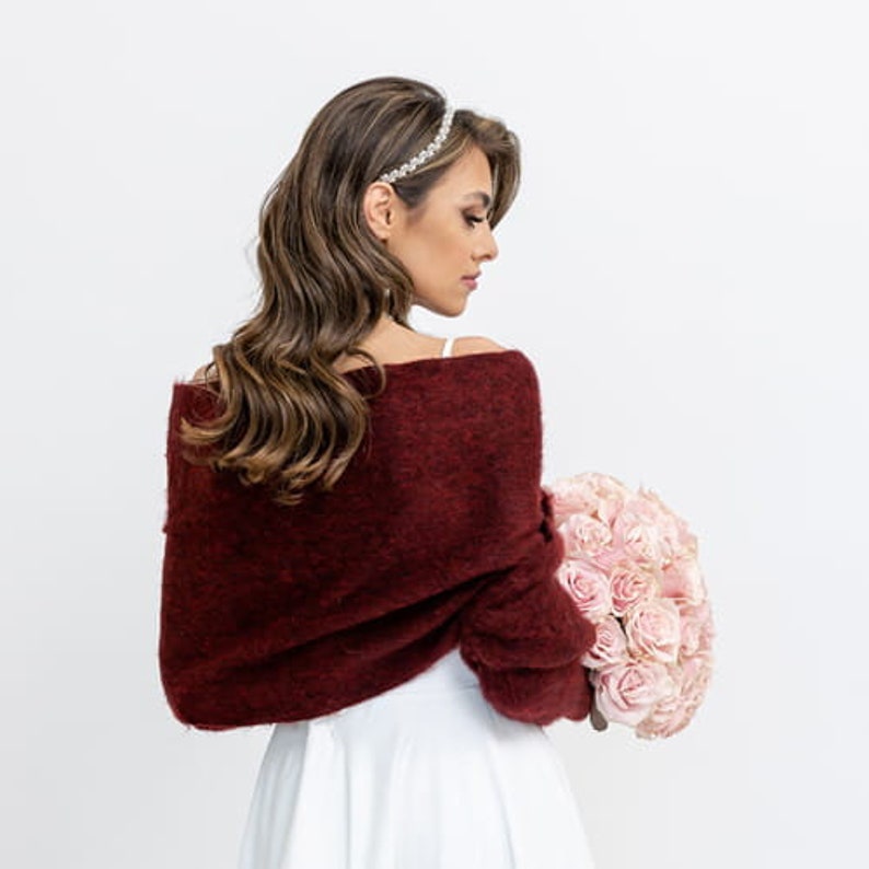 Wedding Wrap | Wedding Cape | Wedding Cover | Wedding Bolero for the Bride | Wedding Sweater | Wedding Cardigan | Wedding Jacket | Burgundy