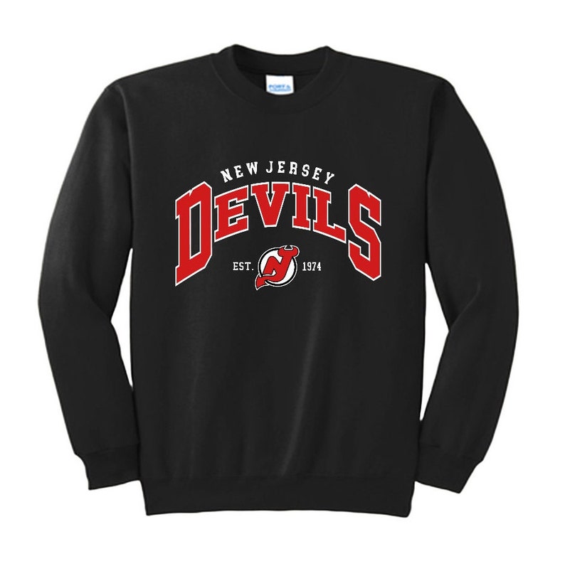 NEW JERSEY Devils Crewneck Sweatshirt, New Jersey Devils Shirt, New Jersey Devils Hoodie, Vintage 90s