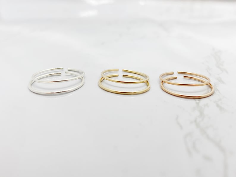 2 Artisanal Toe Rings 14K Gold Filled 925 Sterling Silver Toe Ring, 14K Rose Gold Filled Toe Ring, Toe Ring, Toe Ring Gold, Toe Ring Silver