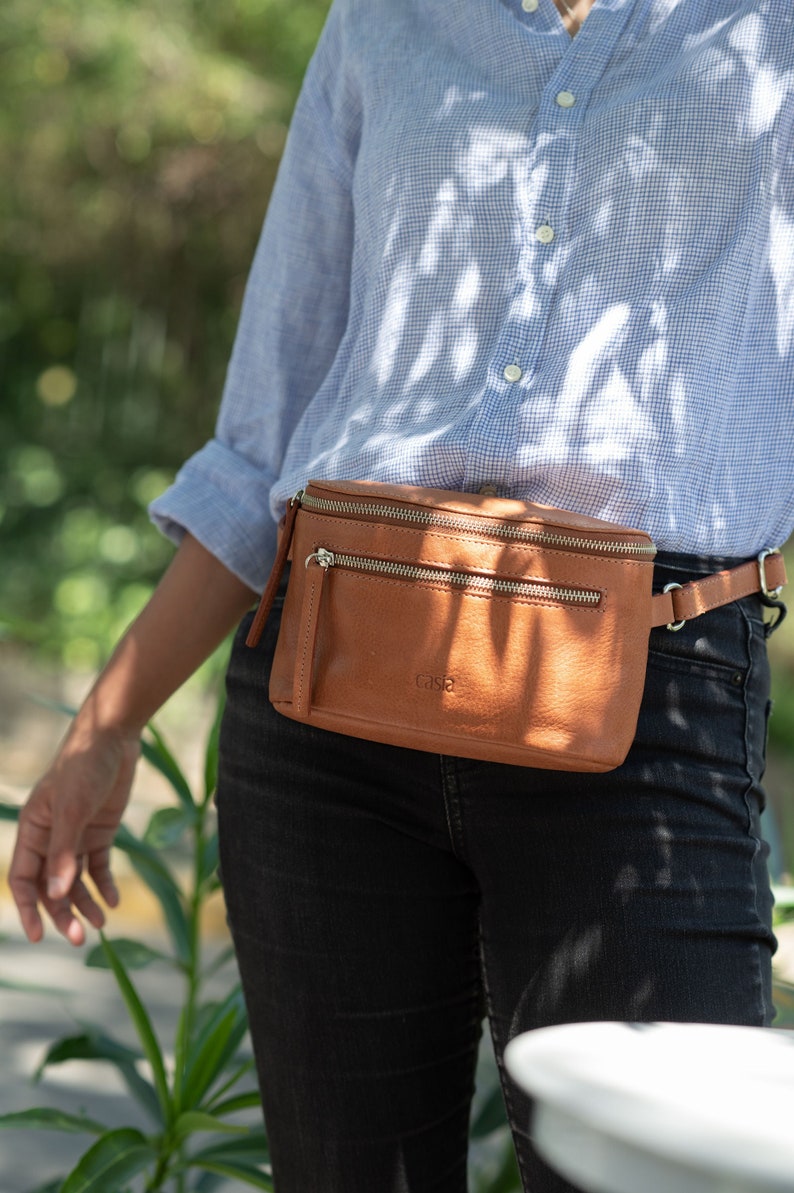 Leather Fanny Pack- Crossbody Bag - Belt Bag - Waist Bag - Christmas Gift