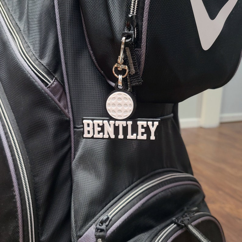 Sports (Baseball/Basketball/Football/Golf/Soccer/Softball/Tennis/Volleyball) Personalized Keychain / Keyring / Bag Tag - 3D Printed Plastic