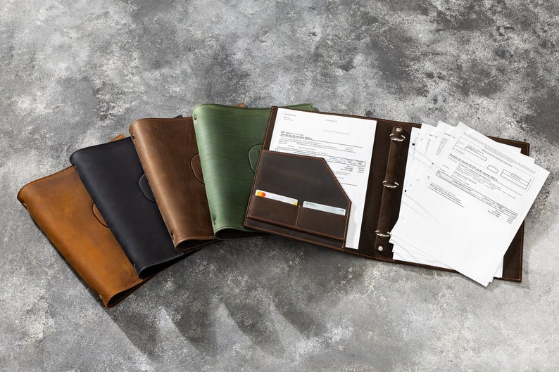 Leather Binder 3-Ring 4 colors | corporate gifts | business gifts | office gifts | Leather Portfolio | 8.5 x 11 | A4 size | refill paper