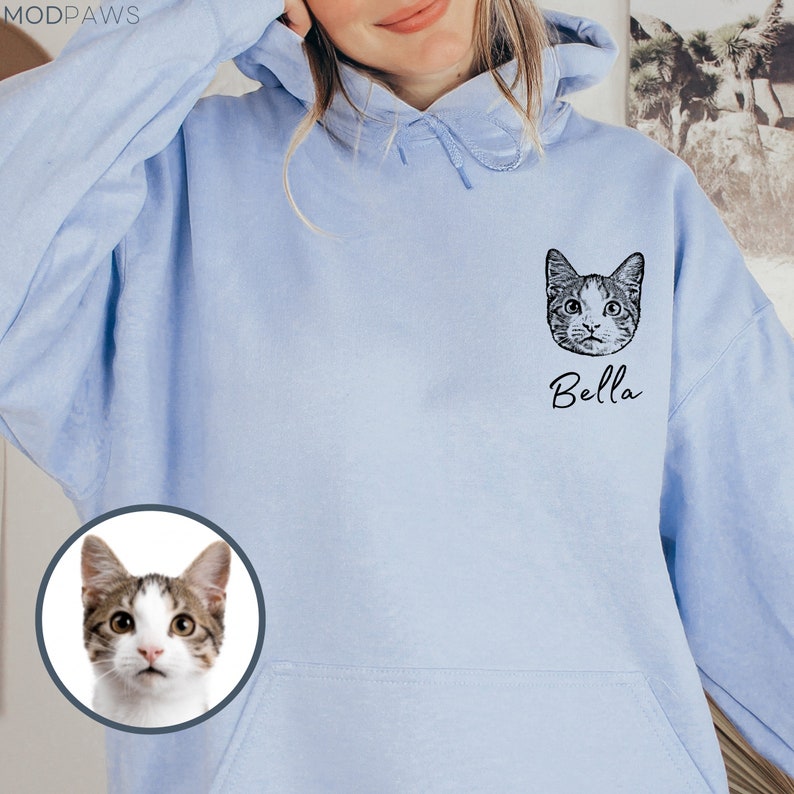 Custom Pet Hoodie Using Pet Photo + Name Custom Dog Hoodie Personalized Dog Hoody Custom Dog Custom Pet Hooded Cat Sweater Sweatshirt