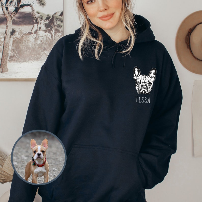 Custom Pet Hoodie Using Pet Photo + Name Custom Dog Hoodie Personalized Dog Hoody Custom Dog Custom Pet Hooded Cat Sweater Sweatshirt