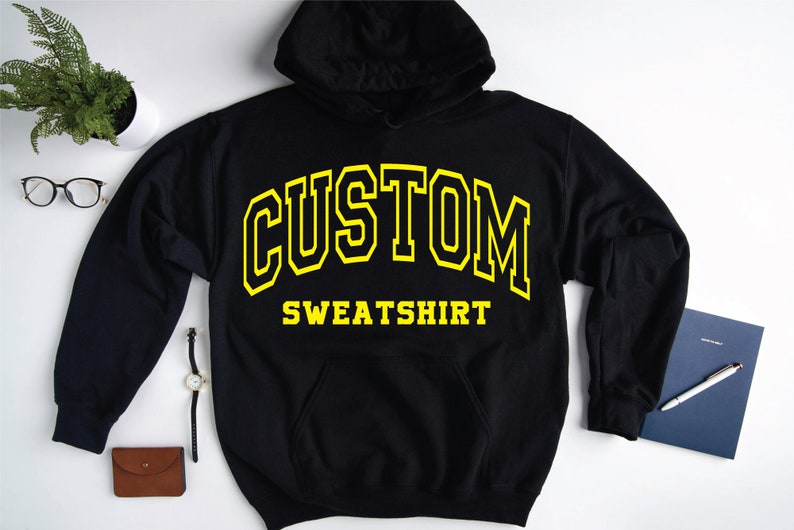 Personalized Hoodie, Custom Quote University College Sweatshirt, Custom Text On Sweater, Retro Sweatshirt, Custom College Letters Hoodie