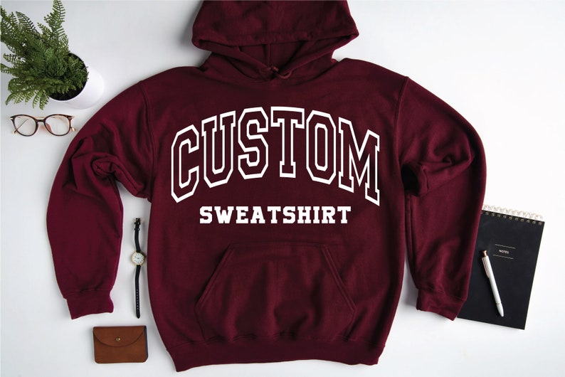 Personalized Hoodie, Custom Text On Sweater, Retro Sweatshirt, Custom College Letters Hoodie, Custom Quote, University College, Oversized