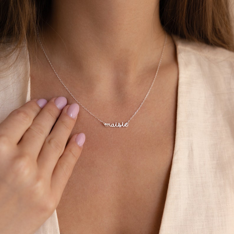 Personalized Name Necklace by Caitlyn Minimalist • Delicate Layering Necklace • Dainty Name Charm Jewelry • New Mom Gift • NM03F106