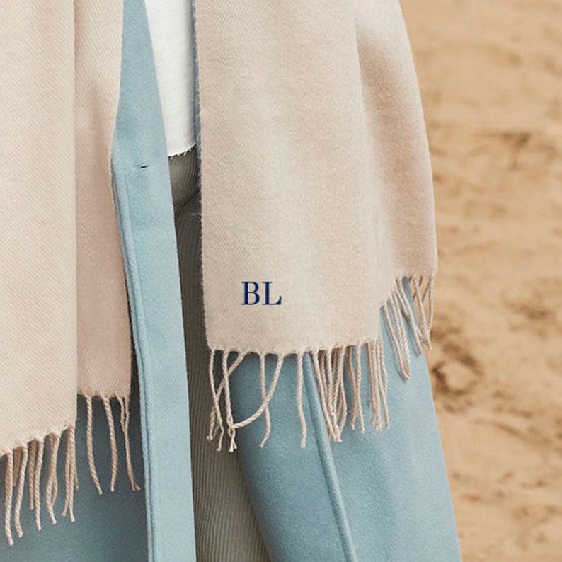 Embroidered Initial scarf embroidery custom scarf woolly scarf name scarf personalised scarf scarf with name