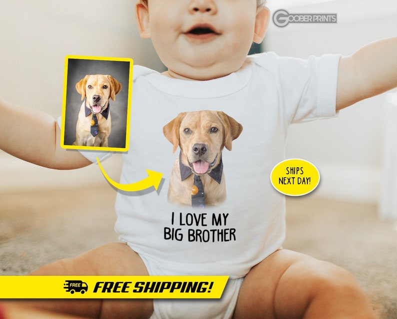 Custom Text Pet Onesie® - Pet Onesie® - Cat Onesie® - Custom Onesie® - Big Brother Onesie® - Baby Gift - Newborn Gift - Baby Shower Gift