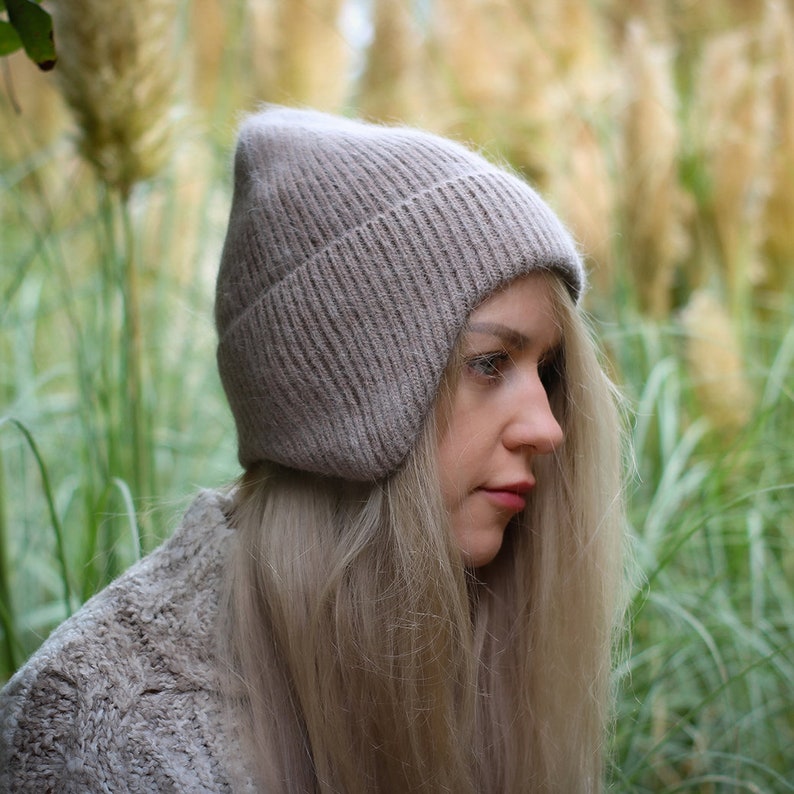 Unisex earflap hat, Women woollen winter beanie, Gift for her