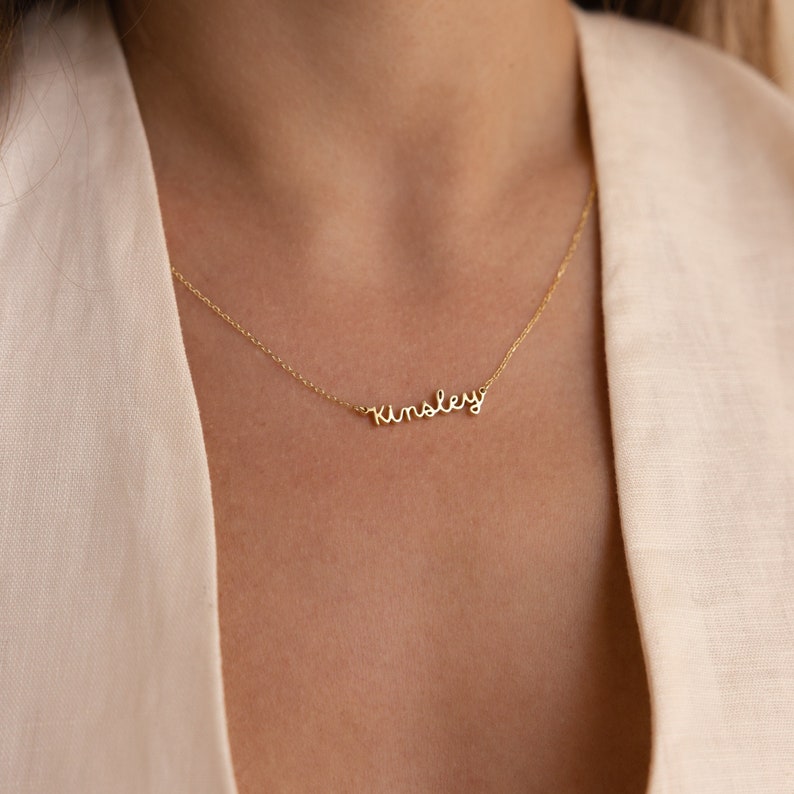 Personalized Name Necklace by Caitlyn Minimalist • Delicate Layering Necklace • Dainty Name Charm Jewelry • New Mom Gift • NM03F106