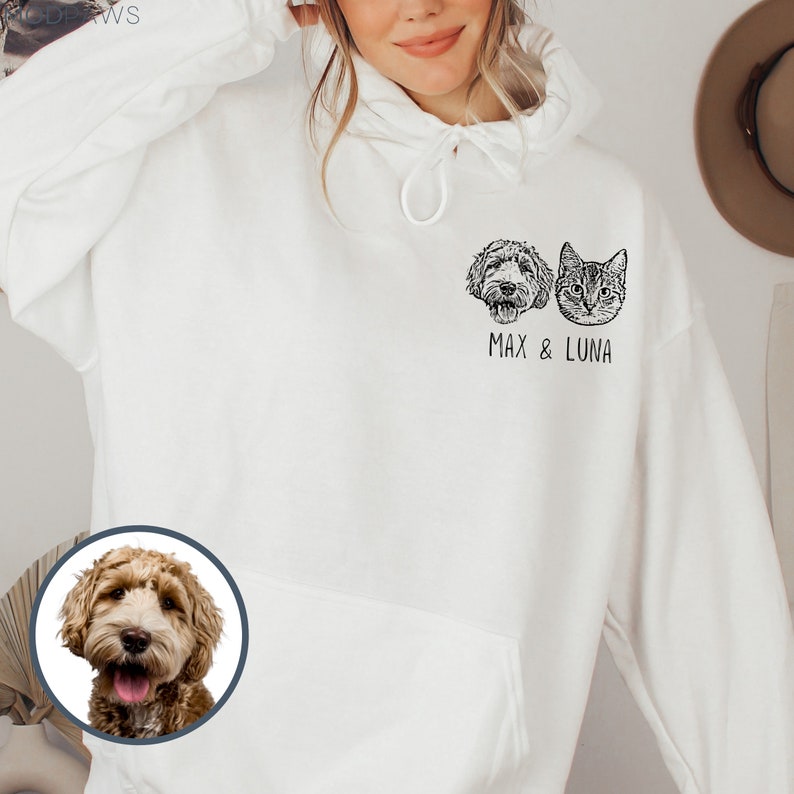 Custom Pet Hoodie Using Pet Photo + Name Custom Dog Hoodie Personalized Dog Hoody Custom Dog Custom Pet Hooded Cat Sweater Sweatshirt