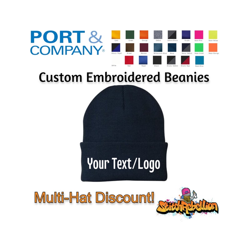 Custom Embroidered Beanies | Personalized hats | Custom Business Logo | Branded Hats | Employee Gift | Winter Hat | Adults and Kids | Toques