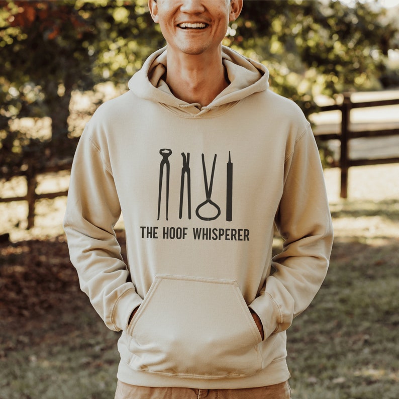 The hoof whisperer hoodie, farrier long sleeve shirt, blacksmith gift, horse shoer shirt, farrier gift, blacksmith hoodie, equestrian gift