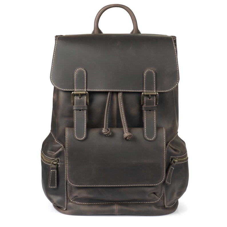 Handcrafted Top Grain Leather Backpack, Weather-Resistant Hiking, Women & Men Purse, Unisex, Vintage Laptop Valley Backpack