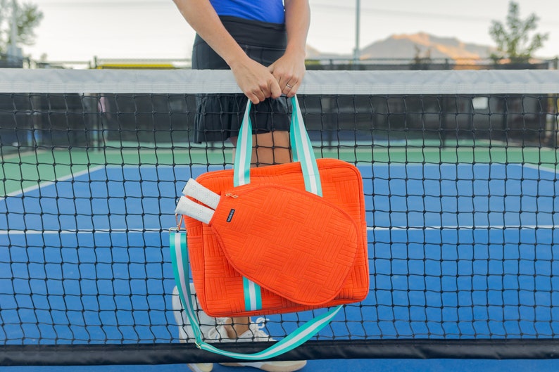 Orange Pickleball bag, Women's Pickleball bag, Pickleball Bag for Her, Pickleball Gift, Pickleball Tote, tangerine pickleball bag, Unique