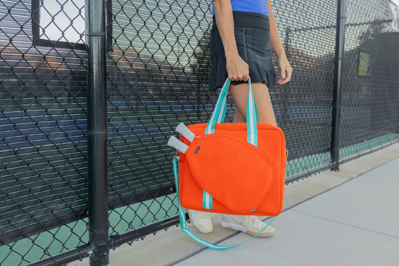 Orange Pickleball bag, Women's Pickleball bag, Pickleball Bag for Her, Pickleball Gift, Pickleball Tote, tangerine pickleball bag, Unique