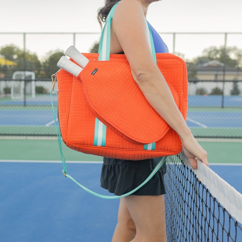 Orange Pickleball bag, Women's Pickleball bag, Pickleball Bag for Her, Pickleball Gift, Pickleball Tote, tangerine pickleball bag, Unique