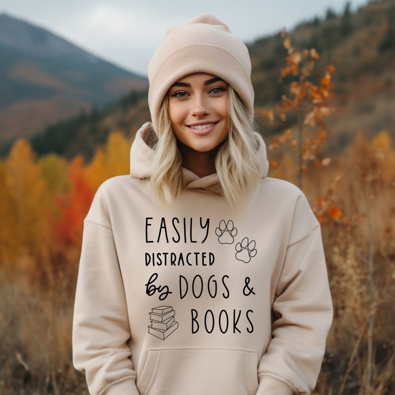 Dogs And Books Hoodie, Read Hoodie, Book Hoodie, Reading Hoodie, Book Lover Hoodie, Librarian Gift, Book Gift