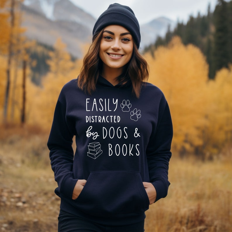 Dogs And Books Hoodie, Read Hoodie, Book Hoodie, Reading Hoodie, Book Lover Hoodie, Librarian Gift, Book Gift