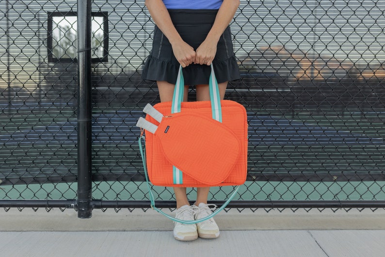 Orange Pickleball bag, Women's Pickleball bag, Pickleball Bag for Her, Pickleball Gift, Pickleball Tote, tangerine pickleball bag, Unique