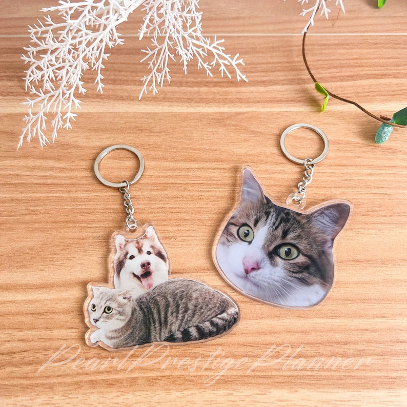 Custom Photo Keychain, Personalized Pet Portrait Keyring, Custom Acrylic Charm, Full-Color Logo Printing Ornaments, Christmas Gift For Her